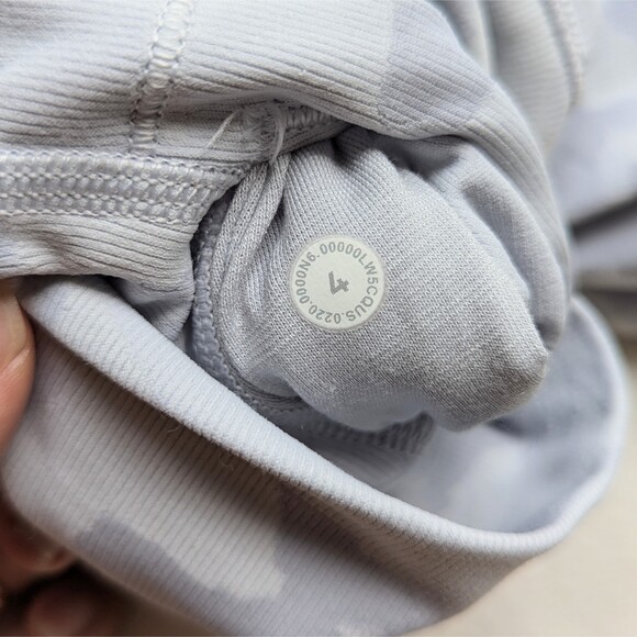 Lululemon Wunder Under High-Rise Tight 25" Ribbed Luxtreme White Gray Camo Sz 4 - Picture 5 of 10